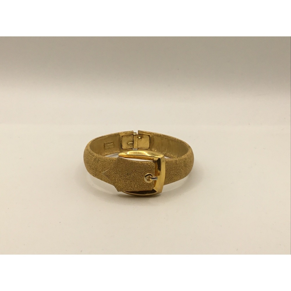 CROWN TRIFARI Belt Buckle Hinged Closure Bangle Bracelet
